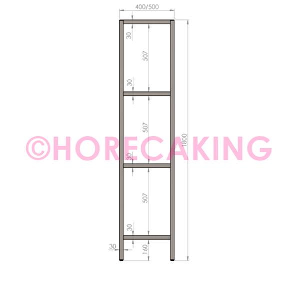 Grote foto rvs stelling 4 hoog 1300x400x1800 mm diversen overige diversen