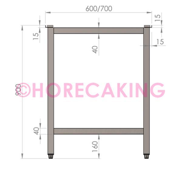 Grote foto rvs tafelonderstel met bodemschap 1100x600x900 mm diversen overige diversen