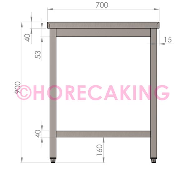 Grote foto rvs werktafel met afvalgat en rand 1200x700x900 mm diversen overige diversen