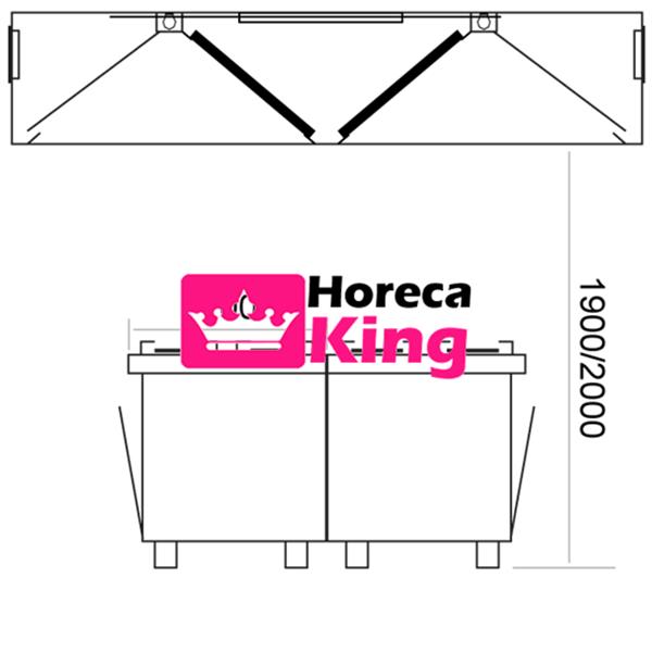 Grote foto inductie eilandmodel afzuigkap 2200x2000x500 mm doe het zelf en verbouw luchtverdeeltechniek