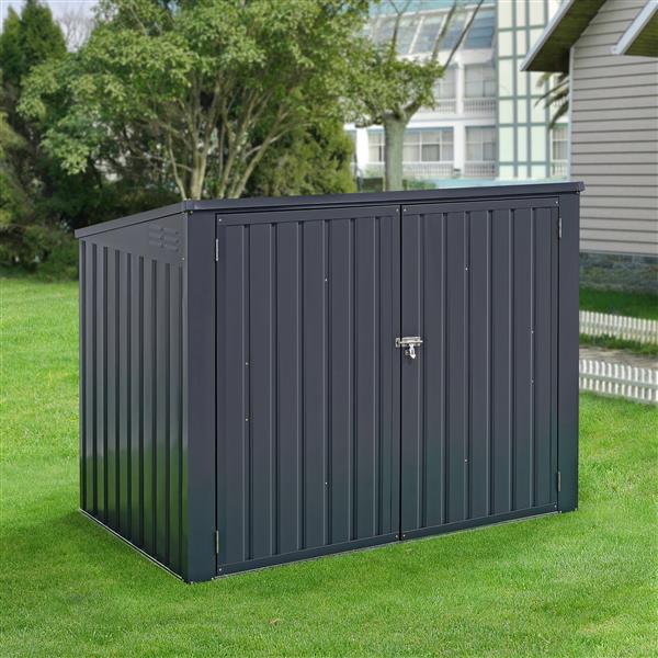 Grote foto en.casa containerombouw grebin donkergrijs 112 131x173x101 cm tuin en terras tuingereedschap