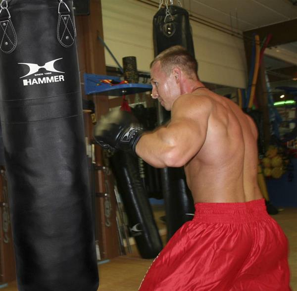 Grote foto hammer boxing bokszak premium leder 120x35 cm sport en fitness vechtsporten en zelfverdediging