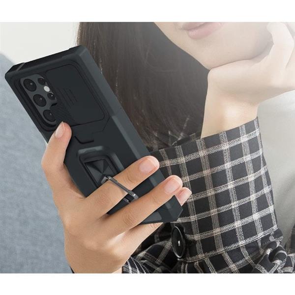 Grote foto samsung galaxy a34 card slot hoesje met kickstand en camera slide grip socket magnetische cover telecommunicatie mobieltjes