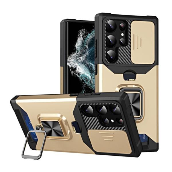 Grote foto samsung galaxy a34 card slot hoesje met kickstand en camera slide grip socket magnetische cover telecommunicatie mobieltjes