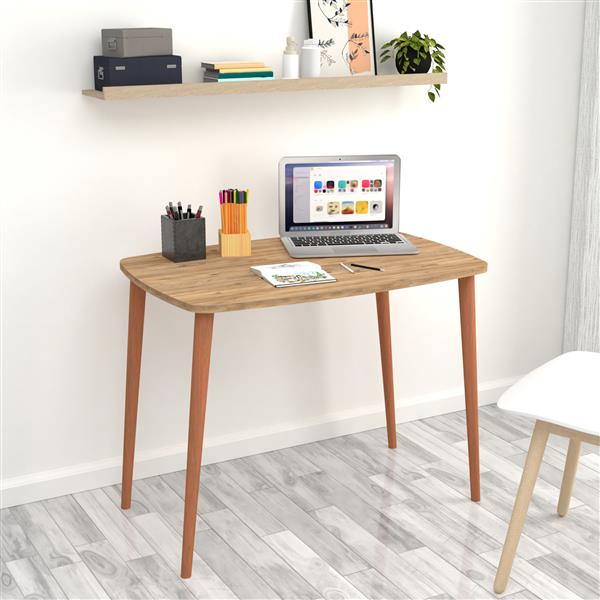 Grote foto en.casa bureau kongsberg laptoptafel 70x90x60 cm eiken en houtkleurig huis en inrichting stoelen