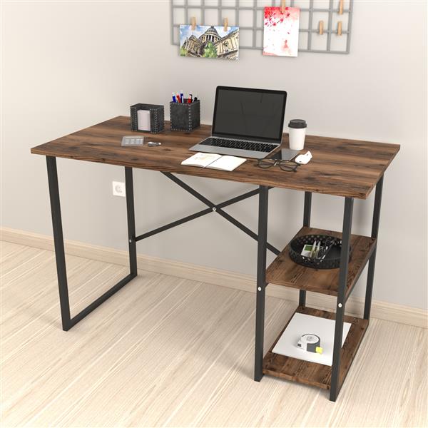 Grote foto en.casa bureau nittedal laptoptafel 75x120x60 cm eiken antiek huis en inrichting stoelen