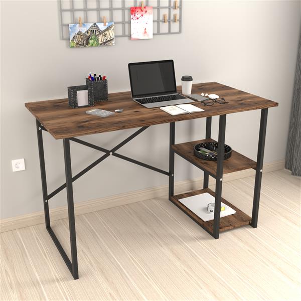 Grote foto en.casa bureau nittedal laptoptafel 75x120x60 cm eiken antiek huis en inrichting stoelen