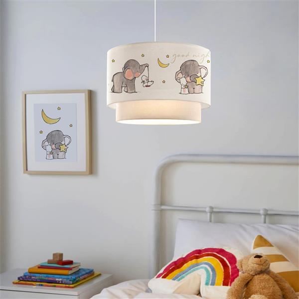 Grote foto lux.pro design hanglamp lurgan e27 wit met olifant motief huis en inrichting overige