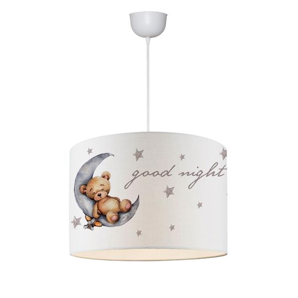 Grote foto lux.pro hanglamp rugby e27 wit met knuffelbeer motief huis en inrichting overige