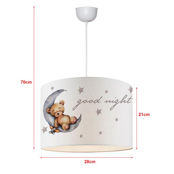 Grote foto lux.pro hanglamp rugby e27 wit met knuffelbeer motief huis en inrichting overige