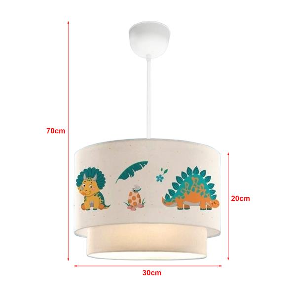 Grote foto lux.pro design hanglamp lurgan e27 wit met dinosaurus motief huis en inrichting overige