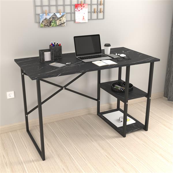 Grote foto en.casa bureau nittedal laptoptafel 75x120x60 cm marmer zwart huis en inrichting stoelen