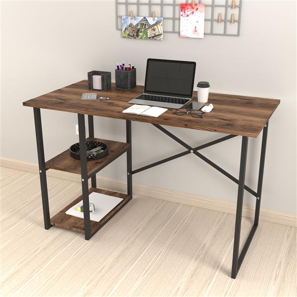 Grote foto en.casa bureau nittedal laptoptafel 75x120x60 cm eiken antiek huis en inrichting stoelen