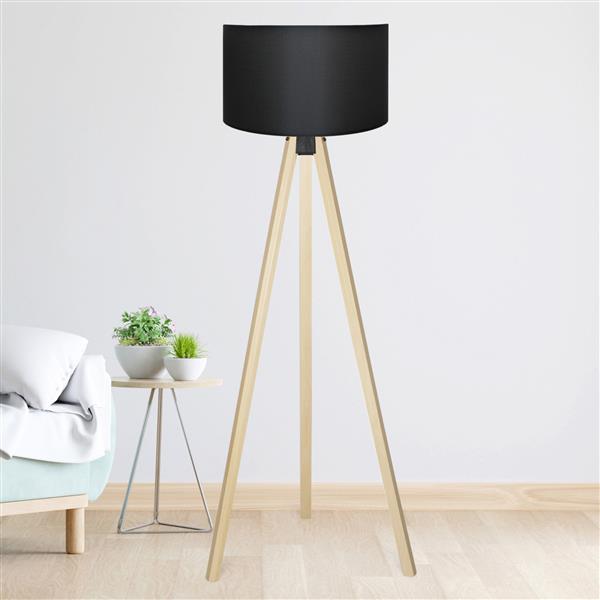 Grote foto lux.pro staande lamp newport vloerlamp 140 cm e27 zwart huis en inrichting overige