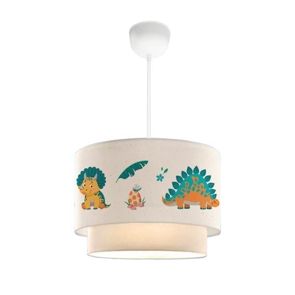 Grote foto lux.pro design hanglamp lurgan e27 wit met dinosaurus motief huis en inrichting overige