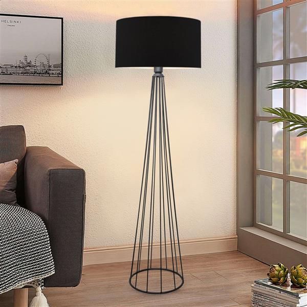 Grote foto lux.pro staande lamp neath vloerlamp 155 cm antraciet en zwart huis en inrichting overige