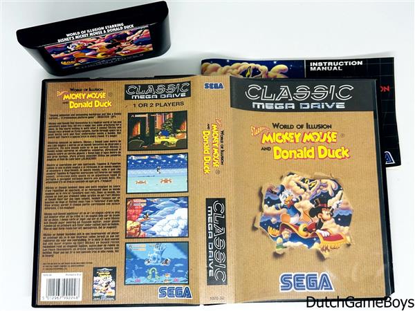 Grote foto sega megadrive world of illusion starring mickey mouse and donald duck classic spelcomputers games overige games