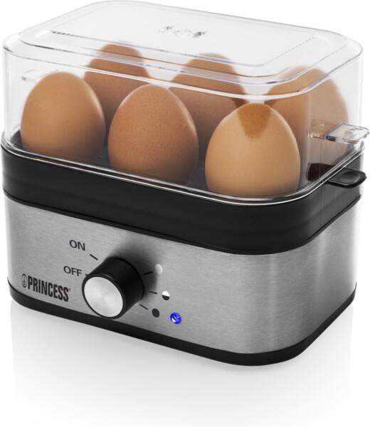 Grote foto princess elektrische eierkoker 262041 geschikt voor 1 tot 6 eieren eierkoker met timer inclusi huis en inrichting keukenbenodigdheden