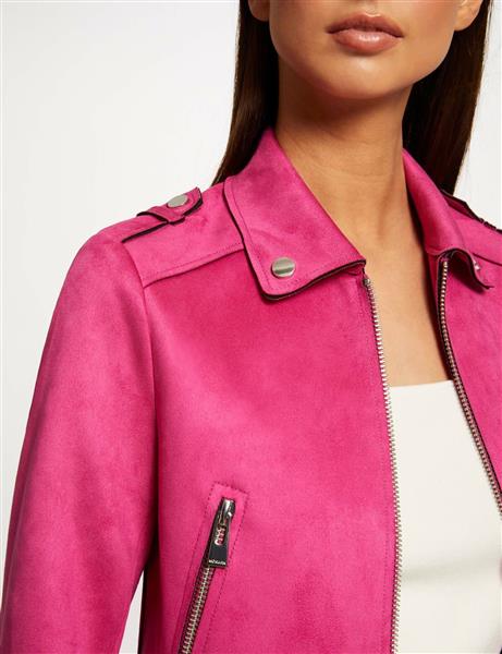 Grote foto straight jacket with suede effect 222 gsud raspberry kleding dames jassen zomer