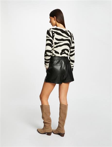 Grote foto belted paperbag shorts faux leather 232 shingry black kleding dames jurken en rokken