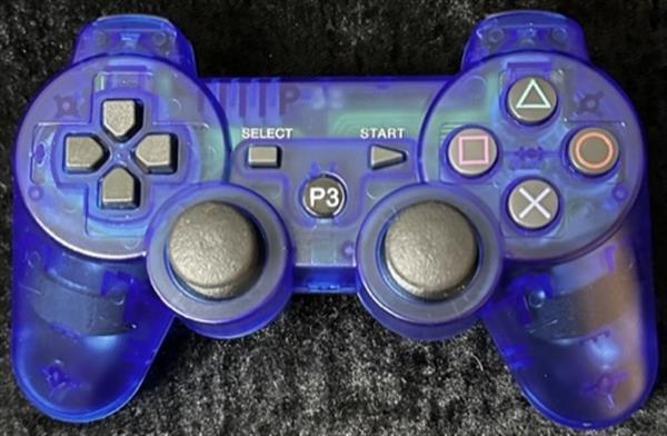 Grote foto double shock controller wireless voor psiii crystal blauw nieuw spelcomputers games playstation 3