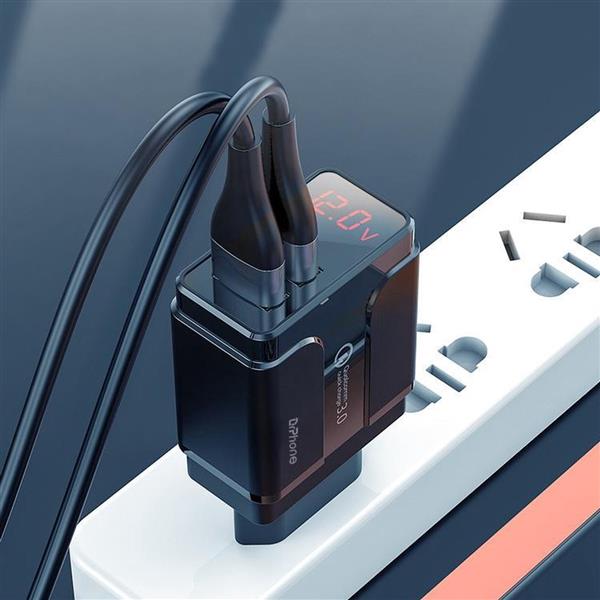 Grote foto drphone halo5 qualcom 3.0 quick charge 18w thuislader pdtc1 usb c naar usb c fast charger 1 meter telecommunicatie opladers en autoladers