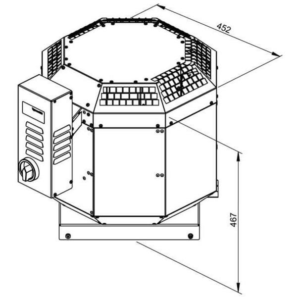 Grote foto ruck horeca dakventilator voor keukenafzuiging tot 120 c 1720 m h dvn 225 e2 30 doe het zelf en verbouw luchtverdeeltechniek