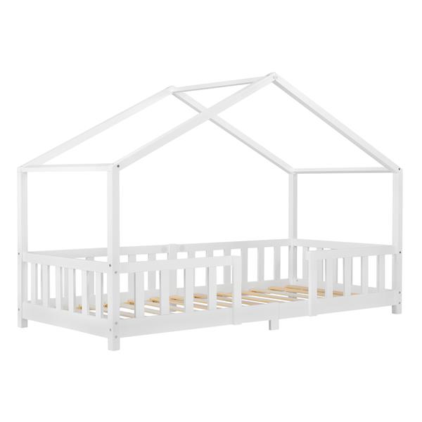 Grote foto kinderbed treviolo met uitvalbeveiliging 90x200 cm wit mat huis en inrichting overige