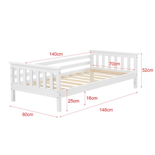 Grote foto kinderbed met bedbodem en uitvalbeveiliging 70x140 cm wit huis en inrichting overige