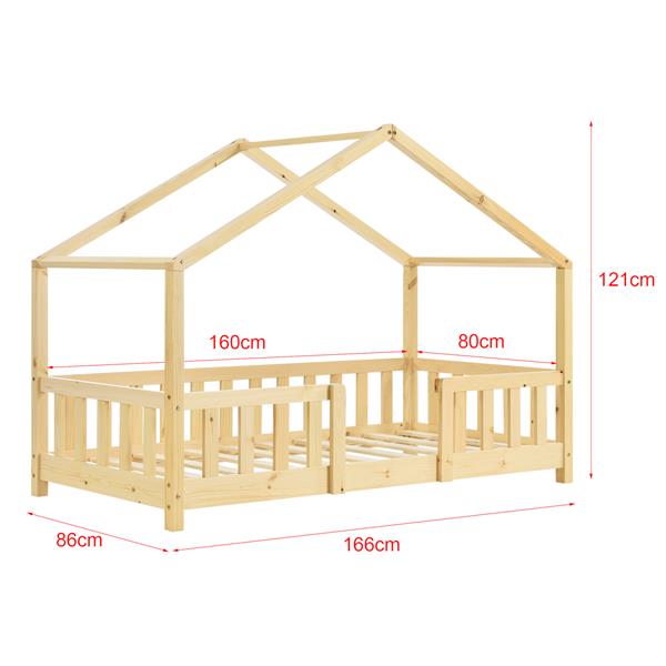 Grote foto kinderbed treviolo met uitvalbeveiliging 80x160 cm hout huis en inrichting overige