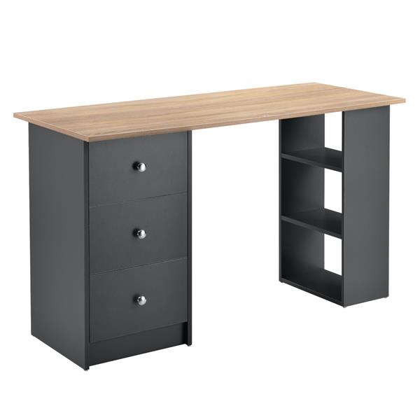 Grote foto bureau lemberg met 3 lades 120x49x72 cm donkergrijs hout huis en inrichting stoelen