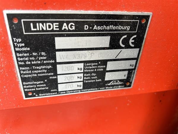 Grote foto vs 21467 elektrische stapelaar linde l12 2924mm bj2003 doe het zelf en verbouw hefwerktuigen