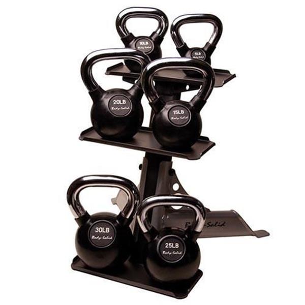 Grote foto body solid 3 pair kettlebell rack gdkr50 sport en fitness fitness