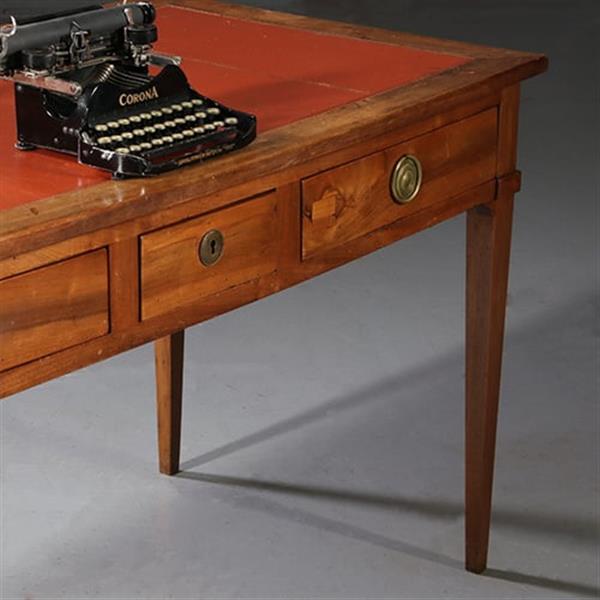 Grote foto kersenhouten schrijftafel of grote sidetable met rood leer ca. 1855 no.913160 antiek en kunst stoelen en banken