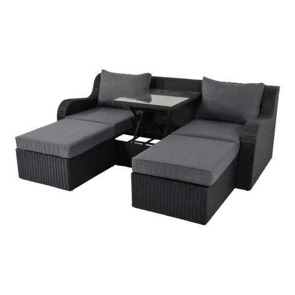 Grote foto loungeset multibank pandorra black tuin en terras tuinmeubelen