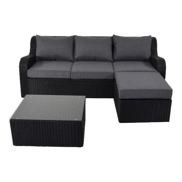 Grote foto loungeset multibank pandorra black tuin en terras tuinmeubelen