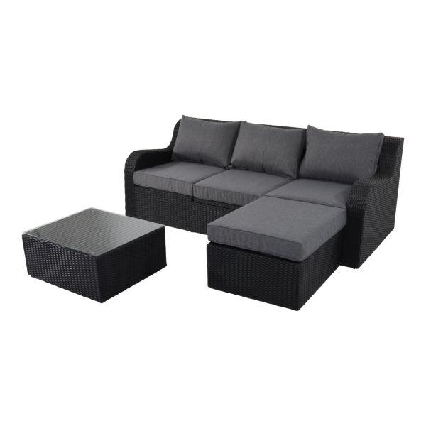 Grote foto loungeset multibank pandorra black tuin en terras tuinmeubelen