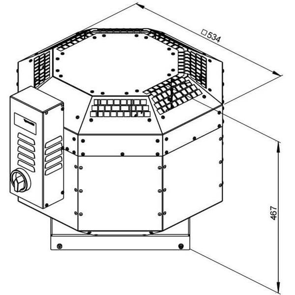 Grote foto ruck horeca dakventilator geluiddempend en frequentiegestuurd 2342 m h dvni 250 d2 30 doe het zelf en verbouw luchtverdeeltechniek