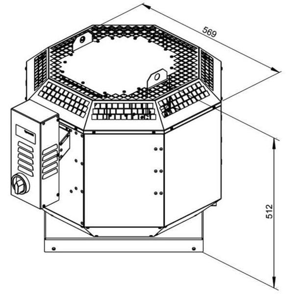 Grote foto ruck horeca dakventilator frequentiegestuurd 3000 m h dvn 315 d4 30 doe het zelf en verbouw luchtverdeeltechniek