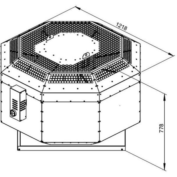 Grote foto ruck horeca dakventilator geluiddempend en frequentiegestuurd 14350 m h dvni 630 d4 30 doe het zelf en verbouw luchtverdeeltechniek