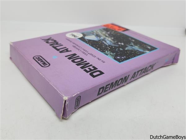 Grote foto atari 2600 imagic demon attack purple box white label spelcomputers games overige games