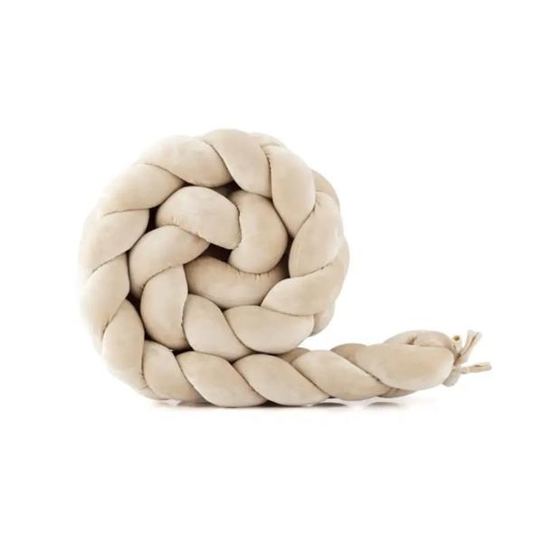 Grote foto bedomrander velvet vlecht 210cm beige bumper beige kinderen en baby complete kinderkamers