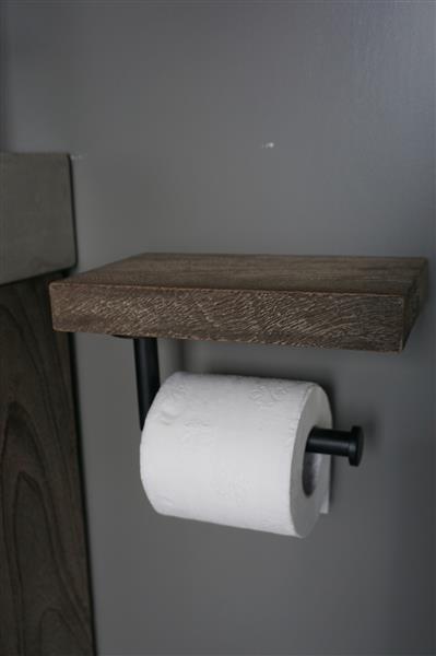 Grote foto toiletrolhouder hout giel grey 20x13 cm huis en inrichting complete badkamers