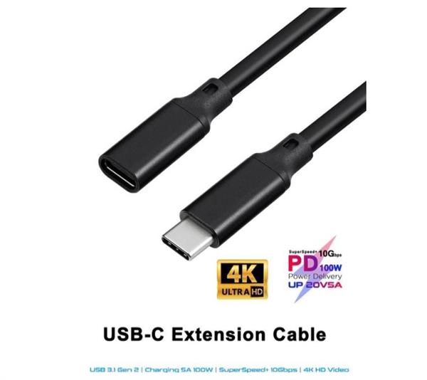 Grote foto drphone chx10 usb c 3.1 gen 2 naar type c female data 4k audio video 100w pd verleng kabel telecommunicatie opladers en autoladers