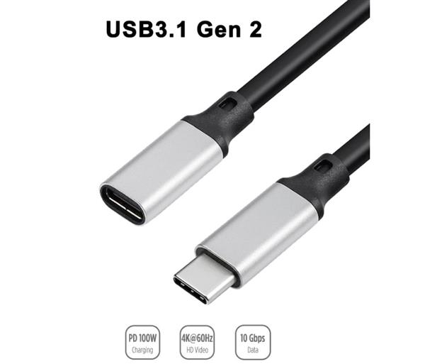 Grote foto drphone chx10 usb c 3.1 gen 2 naar type c female data 4k audio video 100w pd verleng kabel telecommunicatie opladers en autoladers