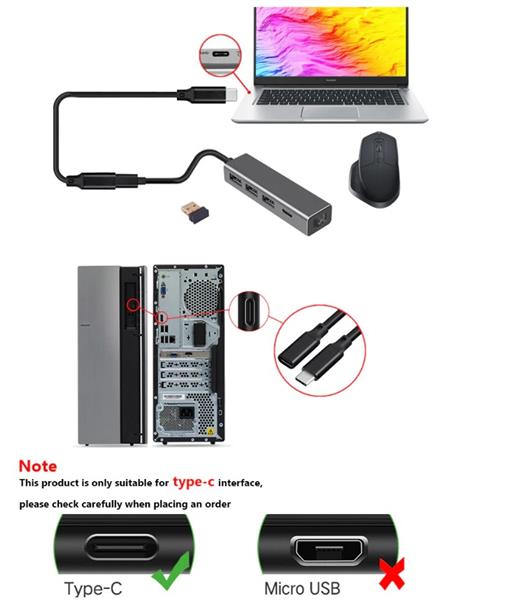 Grote foto drphone chx10 usb c 3.1 gen 2 naar type c female data 4k audio video 100w pd verleng kabel telecommunicatie opladers en autoladers