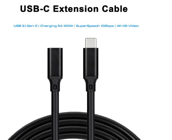 Grote foto drphone chx10 usb c 3.1 gen 2 naar type c female data 4k audio video 100w pd verleng kabel telecommunicatie opladers en autoladers