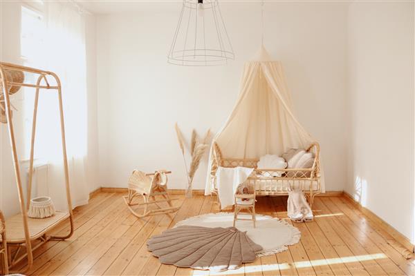 Grote foto canopy raw cotton natural raw cotton kinderen en baby complete kinderkamers