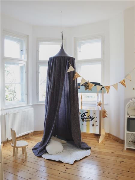 Grote foto canopy antaciet gold muslin antraciet kinderen en baby complete kinderkamers