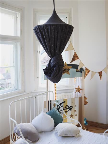 Grote foto canopy antaciet gold muslin antraciet kinderen en baby complete kinderkamers